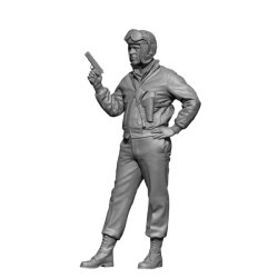 画像2: H3 Models[HS48026]1/48 WWII アメリカ戦車隊指揮官3 拳銃を抜いて警戒する戦車兵長