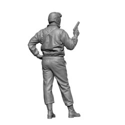 画像3: H3 Models[HS48026]1/48 WWII アメリカ戦車隊指揮官3 拳銃を抜いて警戒する戦車兵長