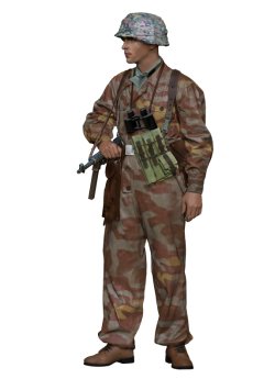 画像2: H3 Models[HS48142]1/48 WWII ドイツ 武装親衛隊 MP40を持つ将校 ノルマンディー