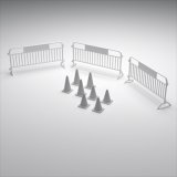 HDMODELS[HDM35047]1/35　Metal barrier (3pcs) & road cones (8pcs)