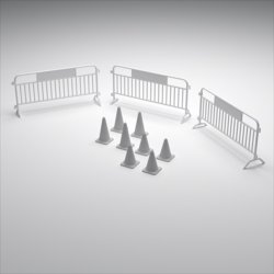 画像1: HDMODELS[HDM35047]1/35　Metal barrier (3pcs) & road cones (8pcs)
