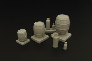 画像1: Hauler[HLU35080]1/35樽とミルク缶セット (1)