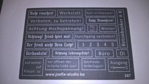 画像1: JOEFIX[JF347]ドイツ語警告文 エアブラシ塗装用ステンシル (1)