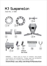 K59[C-008]1/35 WWII 米 M2/M3ハーフトラック用サスペンションセット 改訂版(ドラゴン用)