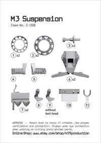 K59[C-008]1/35 WWII 米 M2/M3ハーフトラック用サスペンションセット 改訂版(ドラゴン用)