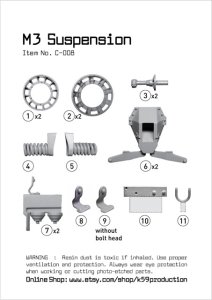 画像1: K59[C-008]1/35 WWII 米 M2/M3ハーフトラック用サスペンションセット 改訂版(ドラゴン用) (1)