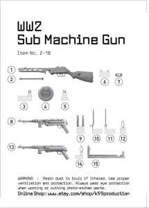 画像1: 1120[Z-18]1/35 WWII 独 ソ連 サブマシンガンセット (1)