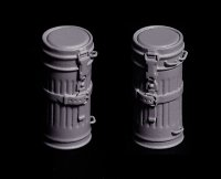 K59[Z-20]1/35 WWII ドイツ ガスマスクケース 車両マウント付き(2個入)