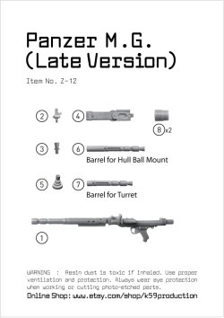 画像2: 1120[Z-12]MG34 車体前方機銃(後期型)セット(ドラゴン用)