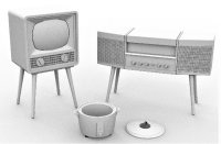 KAモデル[KALKA-24012]1/24 テレビとステレオセット