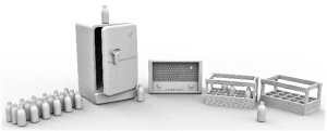 画像1: KAモデル[KALKA-24013]1/24 冷蔵庫とラジオセット (1)