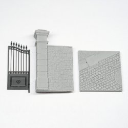 画像3: LIANG MODEL[LIANG-S602]1/35 門扉 & 門柱/壁付きベース 01