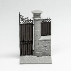 画像3: LIANG MODEL[LIANG-S604]1/35 門扉 & 門柱/壁付きベース 02