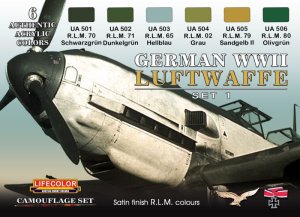 画像1: ライフカラー[CS-06]WWII ドイツ空軍機カラーセット　set1 (1)