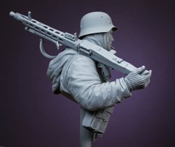 画像2: ライフミニチュア[LM-B023]1/10 WWII 独 第3SS装甲師団(トーテンコープ) MG42射撃手 ハリコフ1943