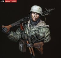 ライフミニチュア[LM-16B002]1/16 WWII 胸像 ドイツ武装SSMG42射撃手 トーテンコップ師団 ハリコフ1943