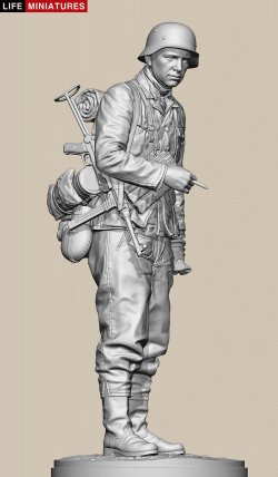 画像4: ライフミニチュア[LM-20002]1/10(200mm) WWII ドイツ ポトー迎撃戦 ハンセン戦闘団の分隊長 バルジの戦い1944(100個限定)