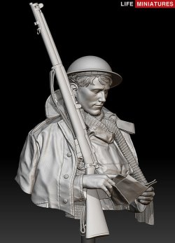 画像17: ライフミニチュア[LM-B025]1/10 ＷＷＩ 胸像 イギリス陸軍「名も無き兵士への手紙」イギリス兵1916年