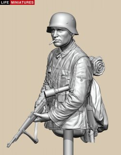 画像7: ライフミニチュア[LM-B033]1/10バスト WWII ドイツ ポトー迎撃戦 ハンセン戦闘団の装甲擲弾兵 バルジの戦い1944 胸像