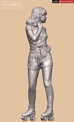 画像7: ライフミニチュア[LM-CG002]1/24 シティガールズ アリカ ローラースケートの少女 1980年代