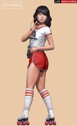 画像3: ライフミニチュア[LM-CG12002]1/12 シティガールズ アリカ ローラースケートの少女 1980年代