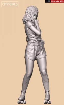 画像8: ライフミニチュア[LM-CG12002]1/12 シティガールズ アリカ ローラースケートの少女 1980年代
