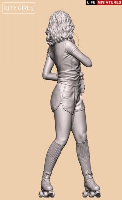 画像9: ライフミニチュア[LM-CG12002]1/12 シティガールズ アリカ ローラースケートの少女 1980年代