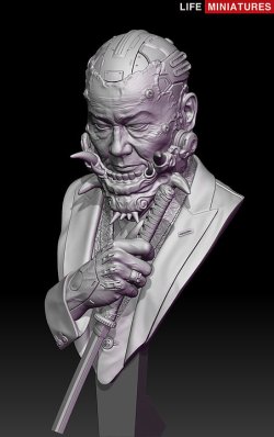 画像7: ライフミニチュア[LM-FUB007]1/10 胸像 サイボーグギャングスター「鬼」