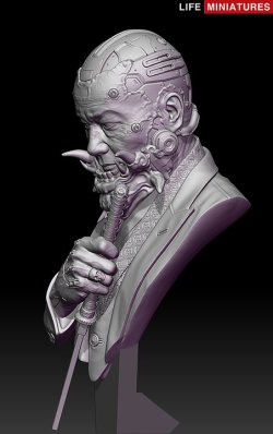 画像6: ライフミニチュア[LM-FUB007]1/10 胸像 サイボーグギャングスター「鬼」