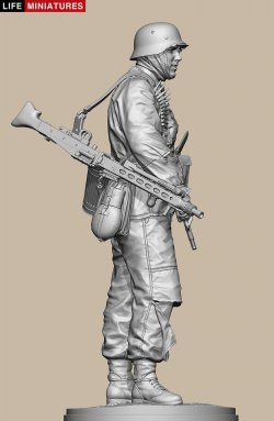 画像8: ライフミニチュア[LM-16009]1/16 WWII ドイツ ポトー迎撃戦 ハンセン戦闘団のMG42機銃手 バルジの戦い1944