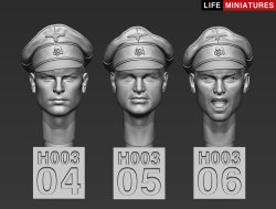 画像5: ライフミニチュア[LM-35H003]1/35 WWII ドイツ軍 スペアヘッドセットNo.3 武装親衛隊指揮官