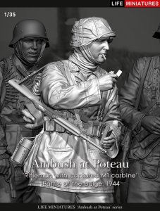 画像1: ライフミニチュア[LM-35008]1/35 WWII ドイツ ポトー迎撃戦 ハンセン戦闘団のM1カービンを持つ小銃手 バルジの戦い1944 (1)