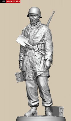 画像3: ライフミニチュア[LM-35010]1/35 WWII ドイツ ポトー迎撃戦 ハンセン戦闘団の降下猟兵弾薬手 アルデンヌ1944年12月18日