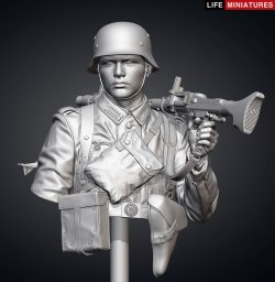 画像12: ライフミニチュア[LM-B028]1/10 胸像 WWII ドイツ国防軍 MG34機関銃手 フランス1940