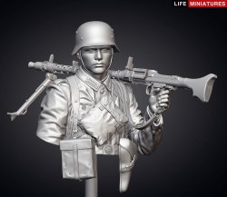 画像13: ライフミニチュア[LM-B028]1/10 胸像 WWII ドイツ国防軍 MG34機関銃手 フランス1940