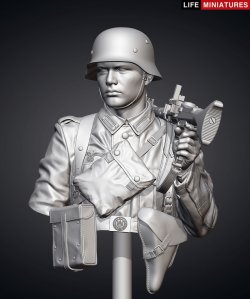 画像14: ライフミニチュア[LM-B028]1/10 胸像 WWII ドイツ国防軍 MG34機関銃手 フランス1940