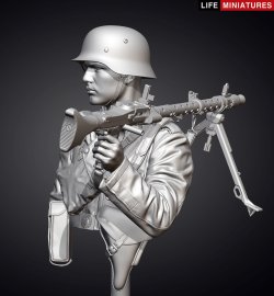画像15: ライフミニチュア[LM-B028]1/10 胸像 WWII ドイツ国防軍 MG34機関銃手 フランス1940