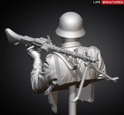 画像3: ライフミニチュア[LM-B028]1/10 胸像 WWII ドイツ国防軍 MG34機関銃手 フランス1940