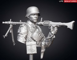 画像21: ライフミニチュア[LM-B028]1/10 胸像 WWII ドイツ国防軍 MG34機関銃手 フランス1940