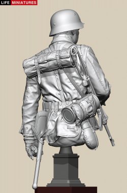 画像6: ライフミニチュア[LM-B031]1/10(200mm)バスト WWII ドイツ ポトー迎撃戦 ハンセン戦闘団の分隊長 バルジの戦い1944 胸像