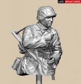 ライフミニチュア[LM-B032]1/10(200mm)バスト WWII ドイツ ポトー迎撃戦 ハンセン戦闘団のM1カービンを持つ小銃手 バルジの戦い1944 胸像