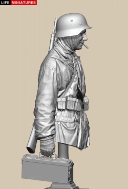 画像4: ライフミニチュア[LM-B034]1/10バスト WWII ドイツ ポトー迎撃戦 ハンセン戦闘団の降下猟兵弾薬手 アルデンヌ1944年12月18日 胸像