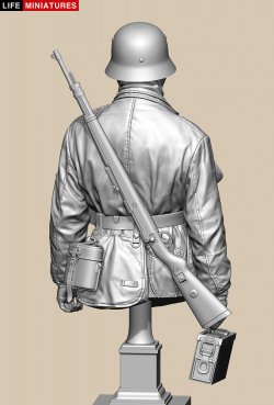 画像5: ライフミニチュア[LM-B034]1/10バスト WWII ドイツ ポトー迎撃戦 ハンセン戦闘団の降下猟兵弾薬手 アルデンヌ1944年12月18日 胸像