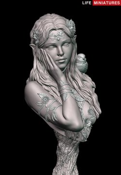 画像8: ライフミニチュア[LM-FUB010]1/10 胸像 森のヒーラー「エイヴァリン」(バストモデル)