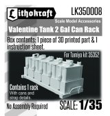 Lithokraft（リソクラフト）[LK350008]1/35 WWII イギリス バレンタイン歩兵戦車用 2ガロン缶ラック(タミヤ35352用)