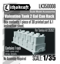 Lithokraft（リソクラフト）[LK350008]1/35 WWII イギリス バレンタイン歩兵戦車用 2ガロン缶ラック(タミヤ35352用)