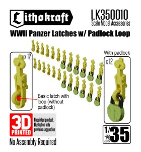 画像1: Lithokraft（リソクラフト）[LK350010]1/35 WWII ドイツ 戦車用ラッチ パッドロックループ付  (24個入) (1)