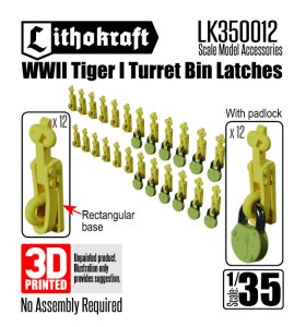 画像1: Lithokraft（リソクラフト）[LK350012]1/35 WWII ドイツ タイガーI重戦車 砲塔雑具箱用ラッチ  (24個入) (1)
