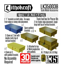 画像1: Lithokraft（リソクラフト）[LK350038]1/35 WWII ドイツ 履帯工具箱(5個入)