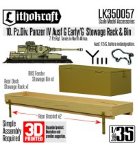 Lithokraft（リソクラフト）[LK350057]1/35 WWII ドイツ IV号戦車F2型/G型用 荷物ラック/雑具箱 第10装甲師団バージョン